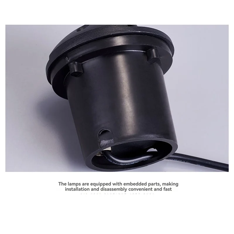 -BABQ Waterporrf Lámpara subterránea empotrable para exteriores de 4 lados, iluminación de paisaje de suelo de 3W, focos de luz LED para jardín AC85-265V