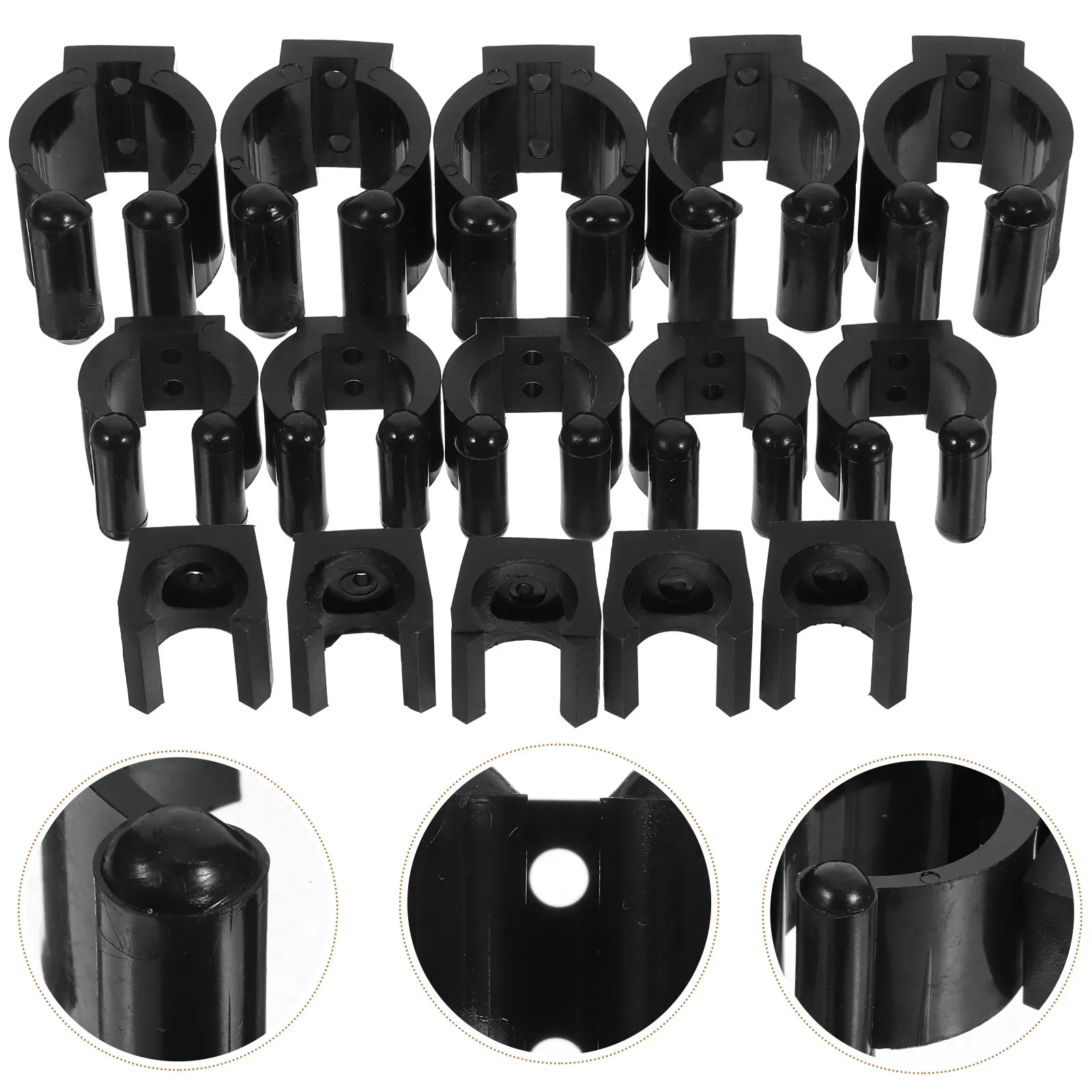 

15Pcs Wall Pool Cue Clamps Secure Locking Fishing Rod Holders Snooker Cue Rack Space Saving Wall Pole Brackets