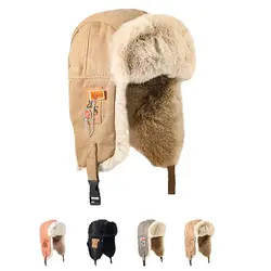 2025New Men's Winter Trapper Aviator Trooper Earflap Warm Russian Waterproof Ski Hat Bomber Cap Russian Warm Ear Protectors Hats