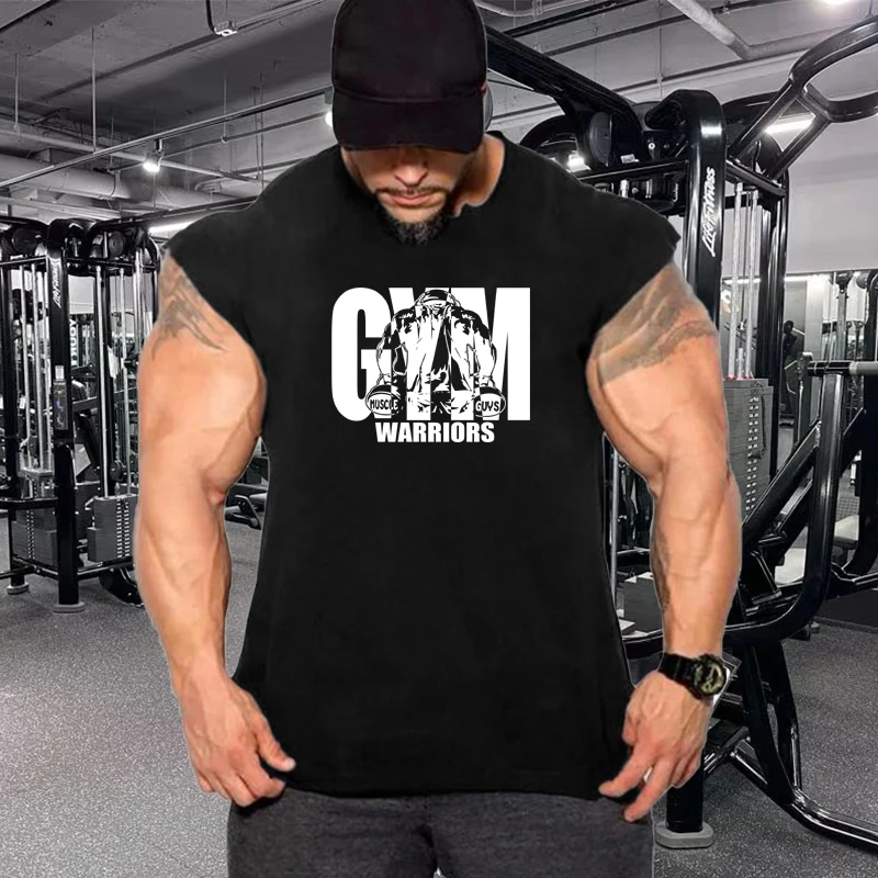 Camisetas sin mangas de algodón transpirable para Fitness de verano, camisetas sin mangas para gimnasio, camisetas sin mangas musculares para entrenamiento para hombre, camisetas deportivas para culturismo