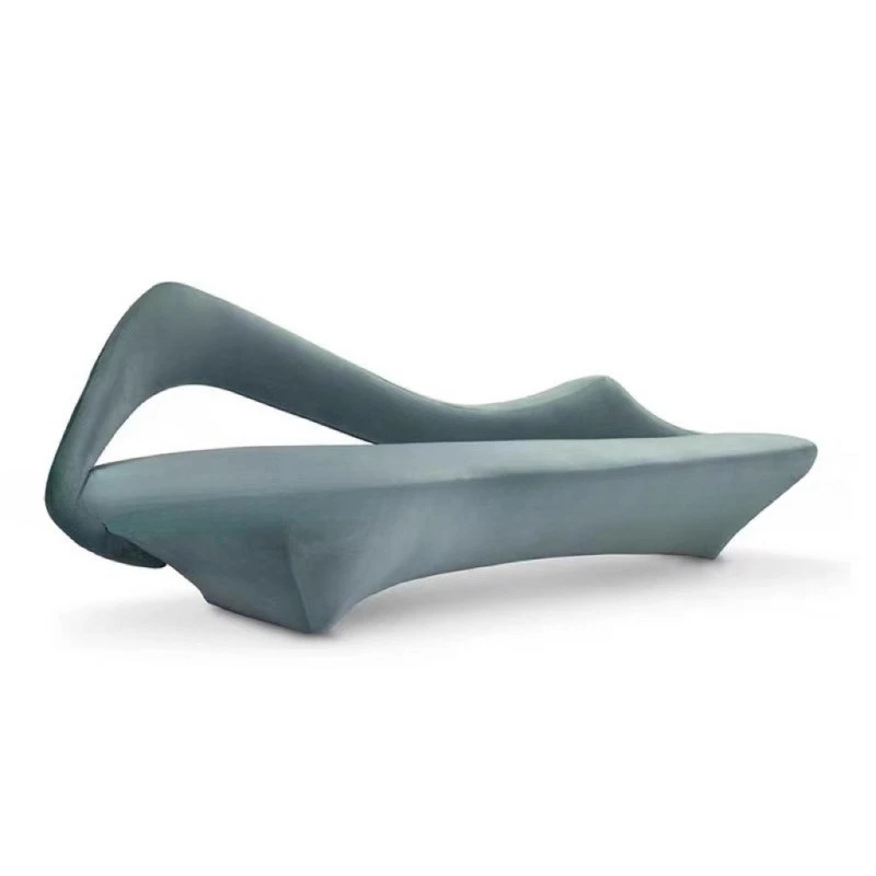 

Italian minimalist designer special-shaped fabric leather sofa living room model room lobby reception curved moon