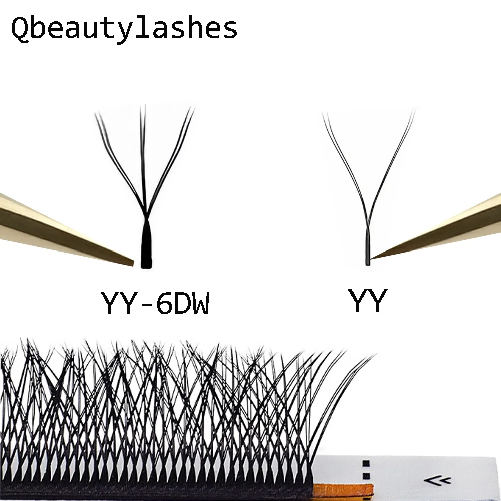 ขนตาปลอม Qbeautylashes YY 6DW รูปทรงต่างๆ ทุกขนาด แบบพัดสำเร็จรูป ต่อขนตาแบบธรรมชาติ นุ่ม ขนตาเส้นต่อเส้น สำหรับแต่งหน้า ขายส่ง