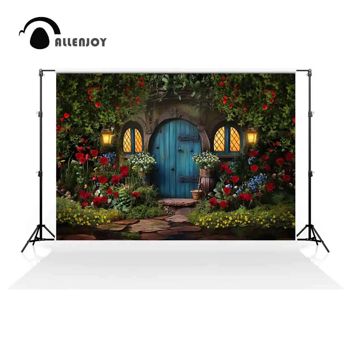 Allenjoy Spring Fairytale Forest Cottage Backdrop