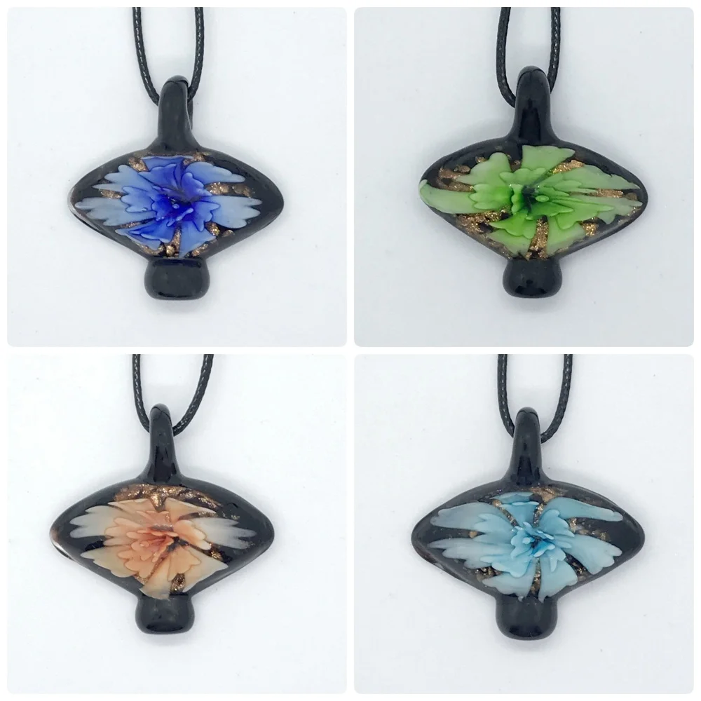 New Handmade Murano Lampwork Glass Blossom Flower Pendant Fit Necklace Hot Sale Jewelry Gifts