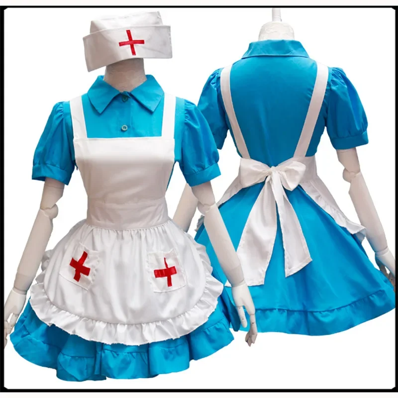 

Nurse Cosplay Costume Cute Lolita Maid Dress Costumes Suit For Girls Woman Waitress Maid Party Stage Fancy Dress