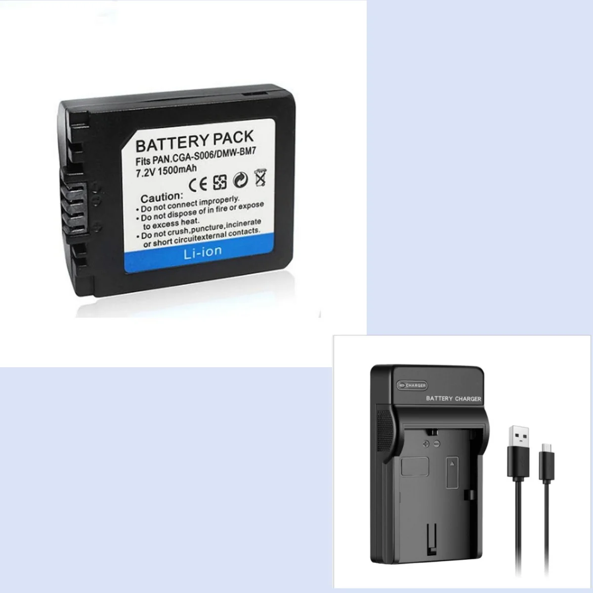 CGA-S006 CGR CGA S006E S006A BMA7 DMW BMA7 Camera Battery For Panasonic DMC FZ30 FZ35 FZ38 FZ50 FZ7 FZ8 FZ18 FZ28 USB Charger