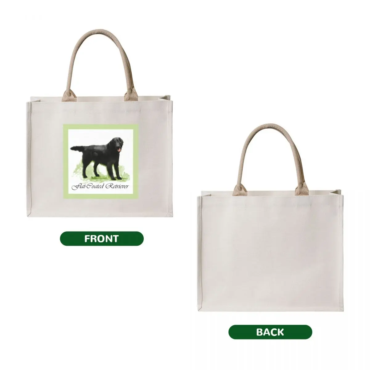 Flat-Coated Retriever Lovers Art Gifts Tote Bag tote bag university Large bags for women shoping bag supermarket folding