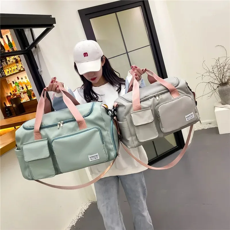 Sacs de sport étanches pour femmes, sacs de voyage à main, grande capacité, week-end, voyage de nuit, bagages de sport, fitness, yoga