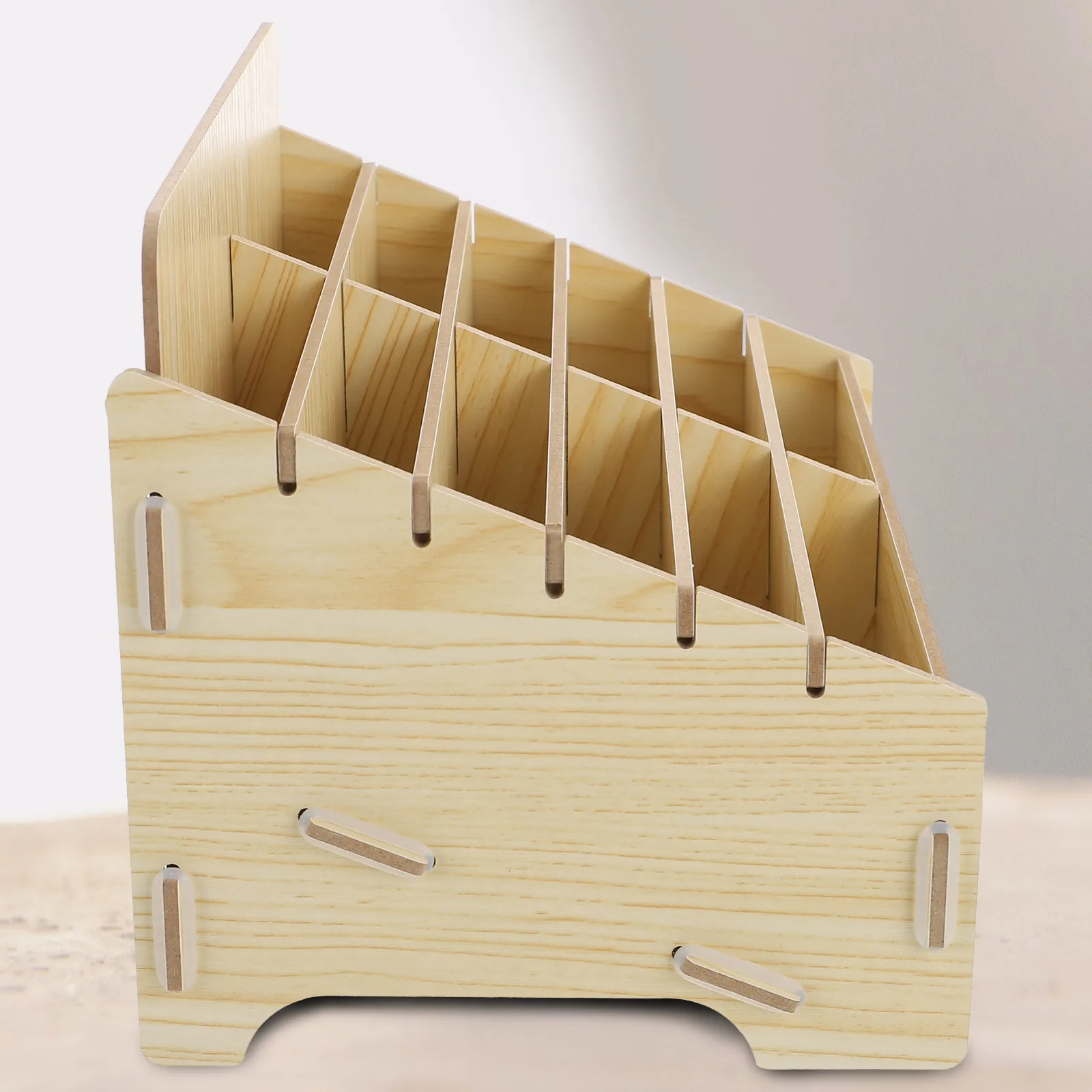 

Mobile Phone Storage Box Desktop ganizer Wooden Fold Cell Classroom Boxes Phone Holder Sturdy Multi Scene Use Video