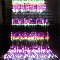 3*3M LED Waterfall icle Fairy Curtain Lights Outdoor Meteor Shower Christmas Garland String Light per la decorazione del fondo di nozze