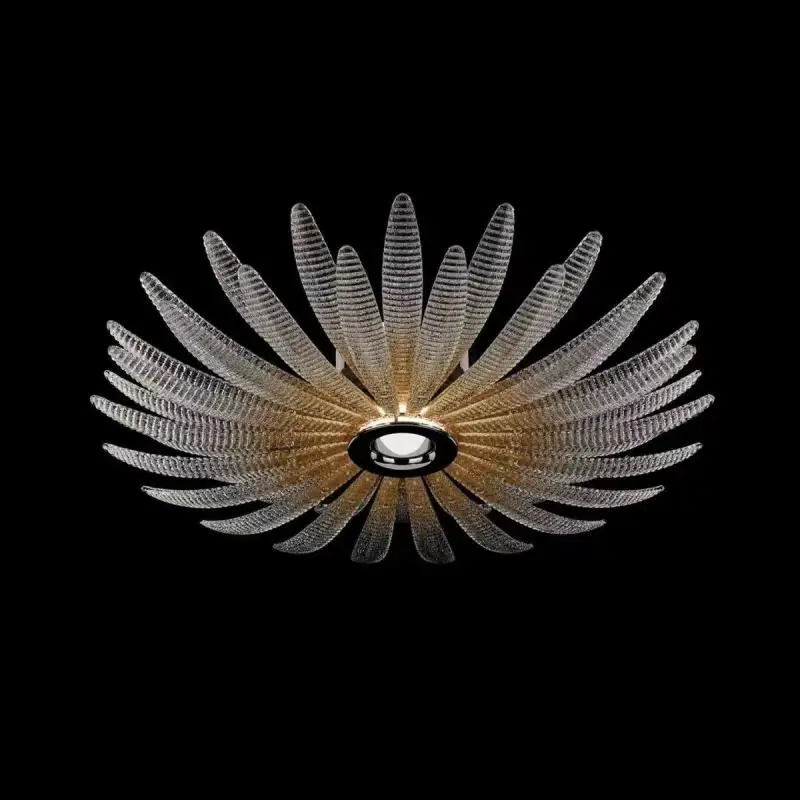 Modern Luxury Crystal Feather Chandelier Creative Art Pendant Light Home Living Room Bedroom Hotel Decor Ceiling Hanging Lamp