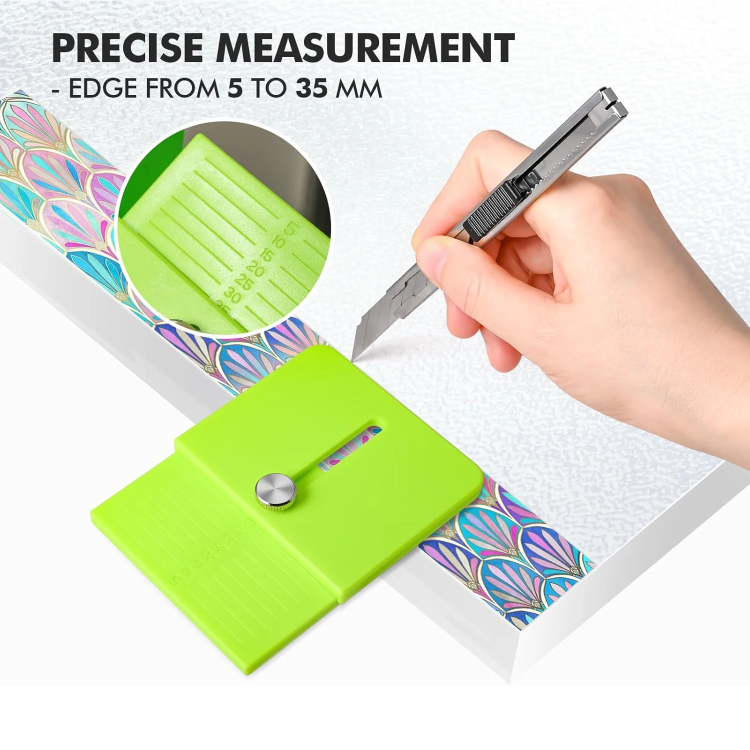 EHDIS Vinyl Film Edge Knife Cutter Aid Tool Car Window Tinting Margin Precision Cutting Template Furniture Wrapping Application
