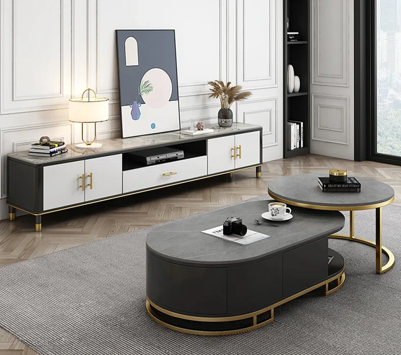 

l # Marble Light Luxury Coffee Table Granite Simple Style