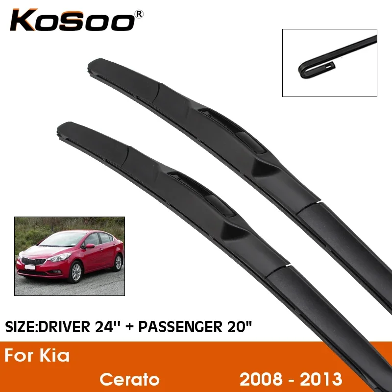 

Щетка стеклоочистителя автомобиля для KIA Cerato 2008-2013, резиновая силиконовая заправка для лобового стекла, стеклоочиститель 24 "+ 20" с левым рулем и правым рулем, автоаксессуары