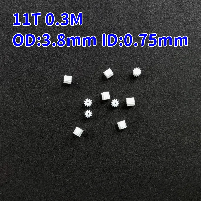 10pcs/bag 0.3M 11T 11 Teeth Small Motor Gears Plastic Gear Motor Pinion For R/C Cars Drone Quadcopter Toys Spare Parts