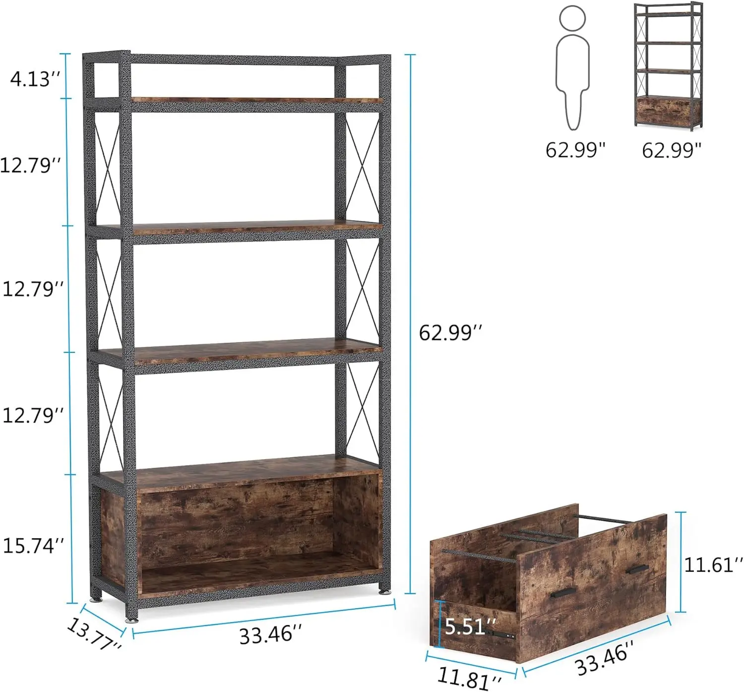 Arquive o armário de armazenamento com gaveta, arquivo lateral vertical, armário de armazenamento ereto livre, tamanho a4 com prateleiras do armazenamento para a casa