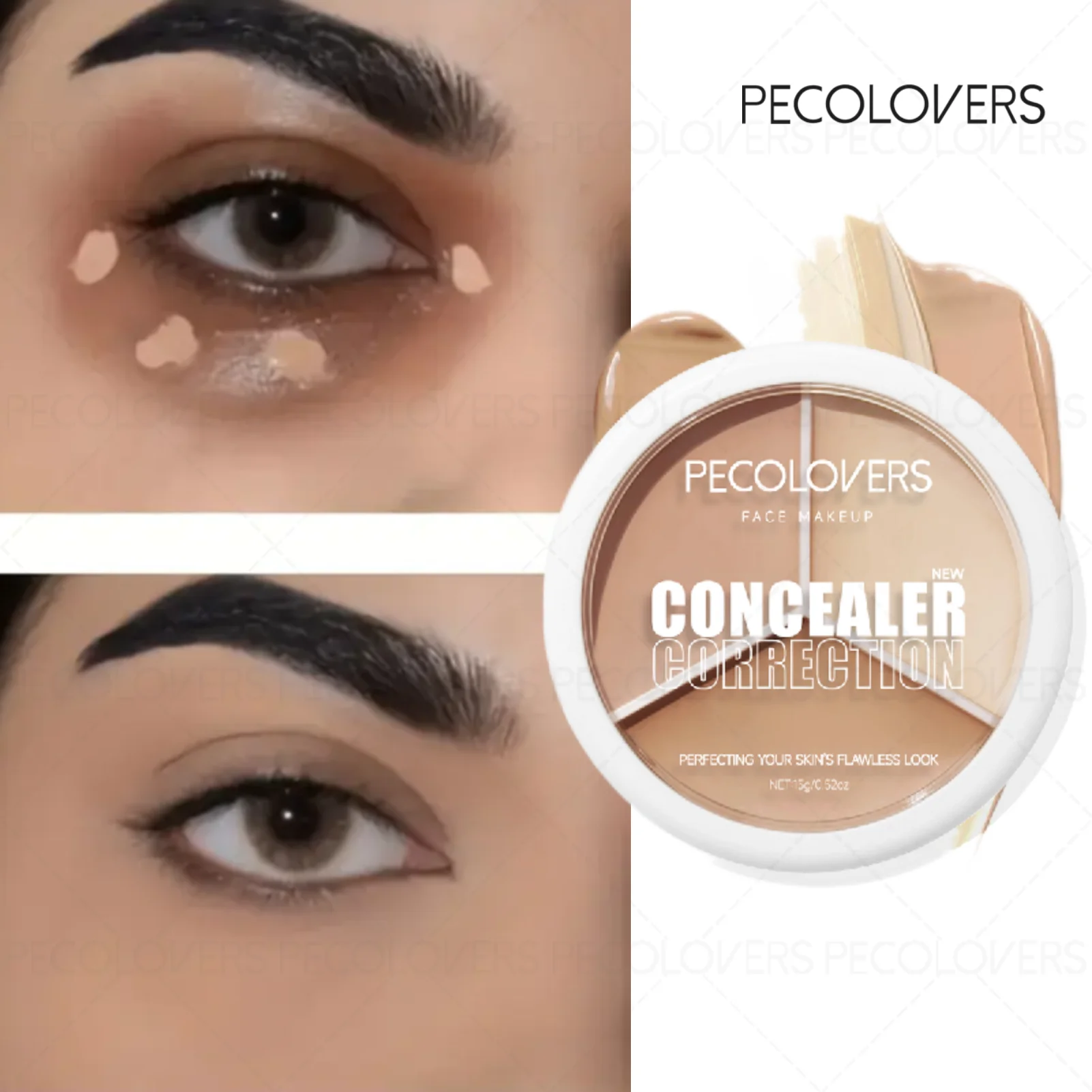 1 szt. Wodoodporny, długotrwały korektor - nawilżający i lekki, idealnie zakrywa cienie pod oczami i niedoskonałości