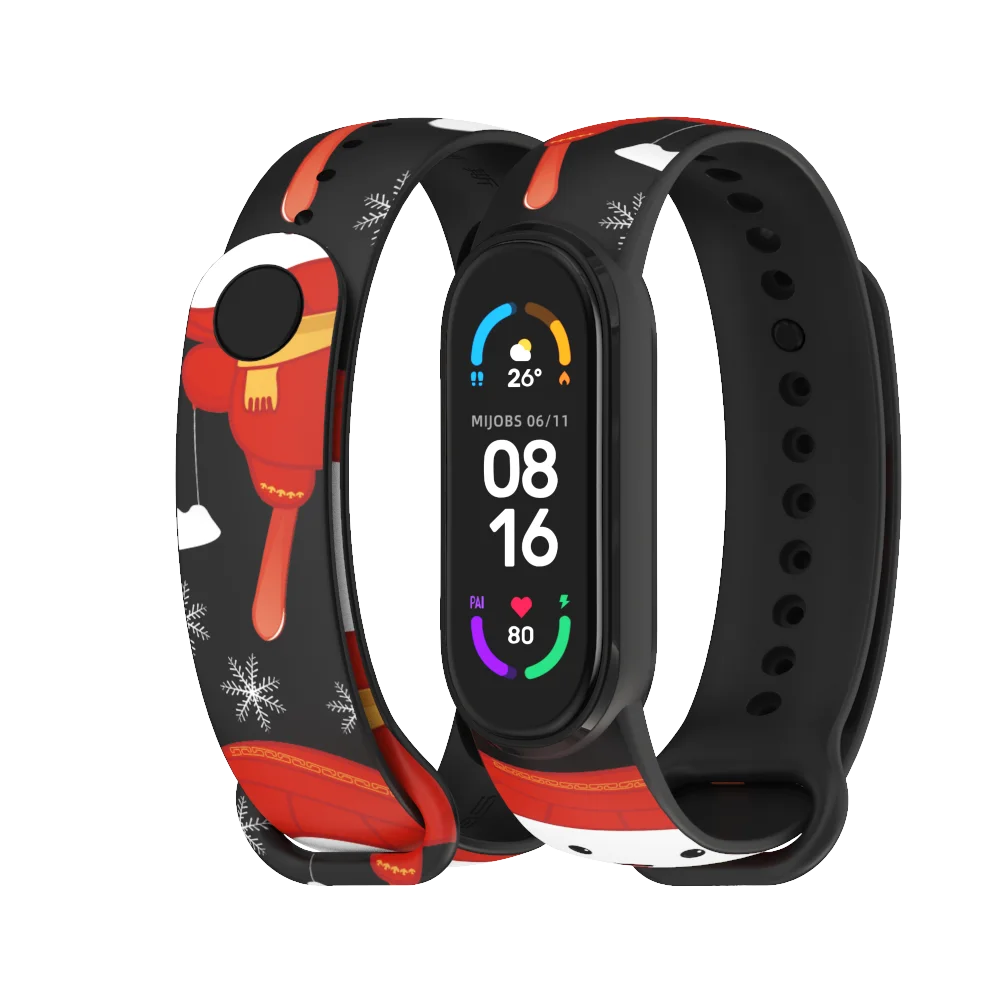 Ремешок для Xiaomi Mi Band 5 6 4 3, силиконовые спортивные часы, сменный браслет в стиле граффити для Amazfi Band 5, браслет Correa NFC