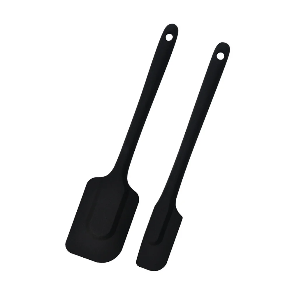 

2pcs Silicone Spatulas Thickened Scrapers Smooth Easy Clean Wall-Hangable Ergonomic Handle Kitchen Accessory For Cake