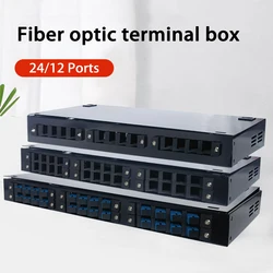 24/12 Ports Fiber Terminal Box with SC LC 4/8 ports Fiber Optical Patch Panel （Flange and pigtail are not included）Fiber Box