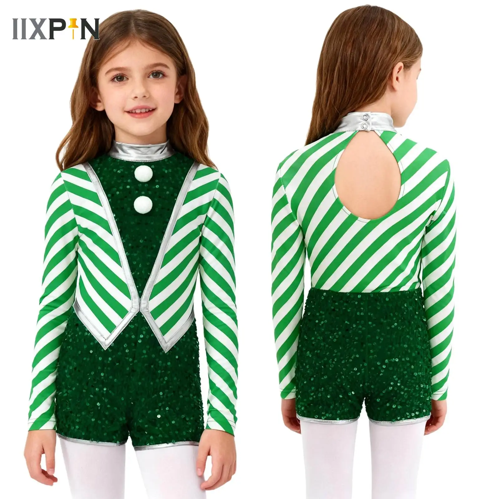 meninas-doces-cana-listrado-lantejoulas-pompons-ballet-danca-shorty-unitard-traje-de-natal-moderno-jazz-desempenho-latino-dancewear