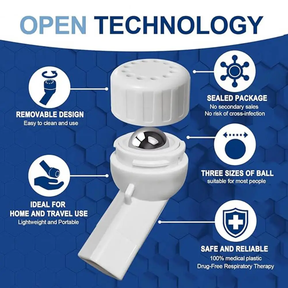 Dispositivo de ejercicio portátil para eliminación de mucosidad, ejercitador de pulmones, herramienta reutilizable de tamaño compacto