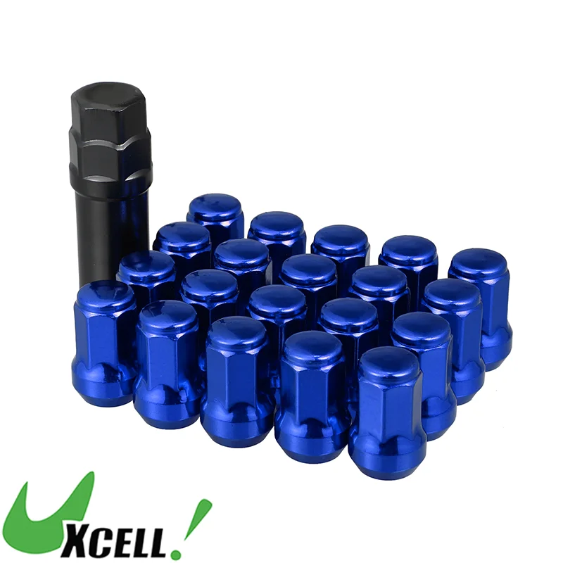 UXCELL 20pcs M12 x 1.25 Car Hex Wheel Rims Lug Nuts with Socket Key Alloy Steel Racing Wheel Nuts Cone Seat Closed End Set