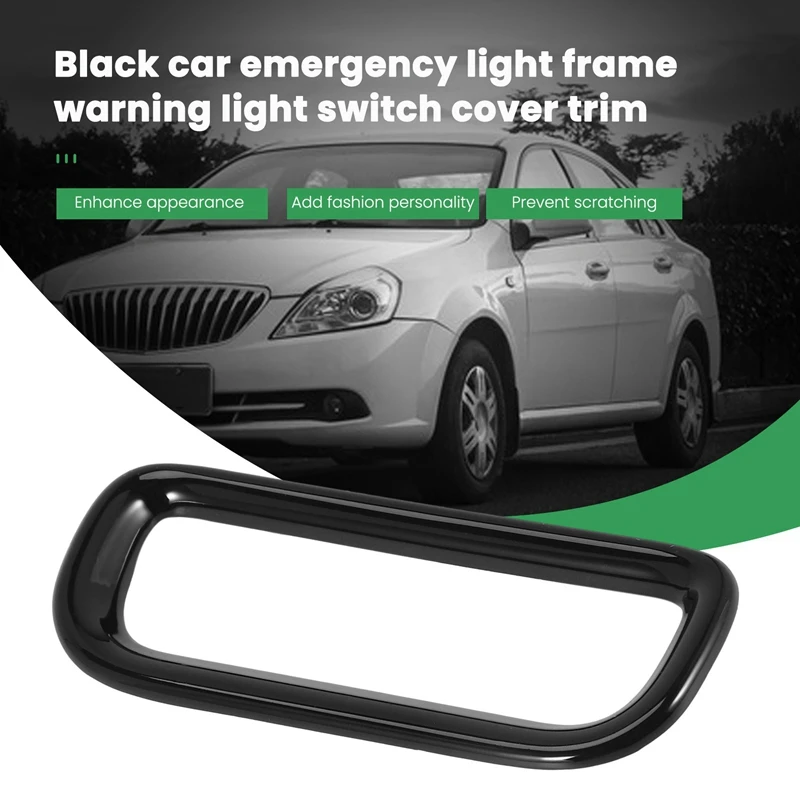 4X Car Hazard Emergency Light Frame Warning Lamp Switch Cover Trim For Honda Vezel HR-V HRV 2021 2022 Black