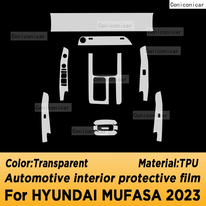 For HYUNDAI MUFASA 2023 Gearbox Panel Navigation Automotive Interior Screen TPU Protective Film Cover Anti-Scratch Accessories