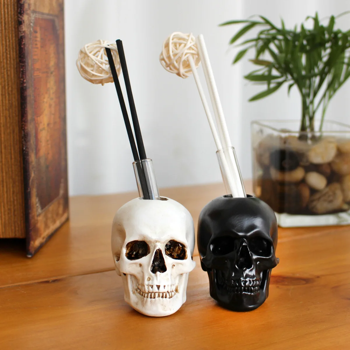 Halloween Skull Test Tube Diffuser - Gothic Home Decor for Living Room & Bathroom