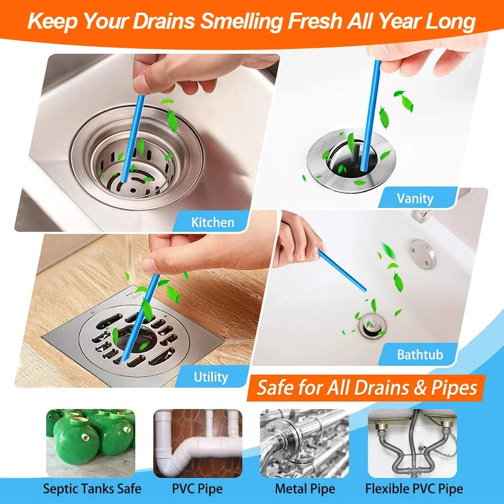 Kitchen Sink Sewer Cleaning Agent Remove Oil Pollution Washbasin Toilet Bathtub Pipe Cleaning Sticks Household Cleaning Products