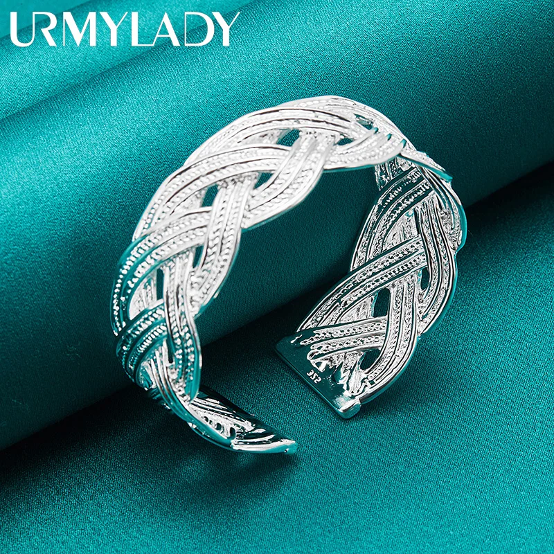 URMYLADY 925 เงินสเตอร์ลิงสร้อยข้อมือกําไลข้อมือสําหรับงานแต่งงานของผู้หญิงแฟชั่น Charm เครื่องประดับ