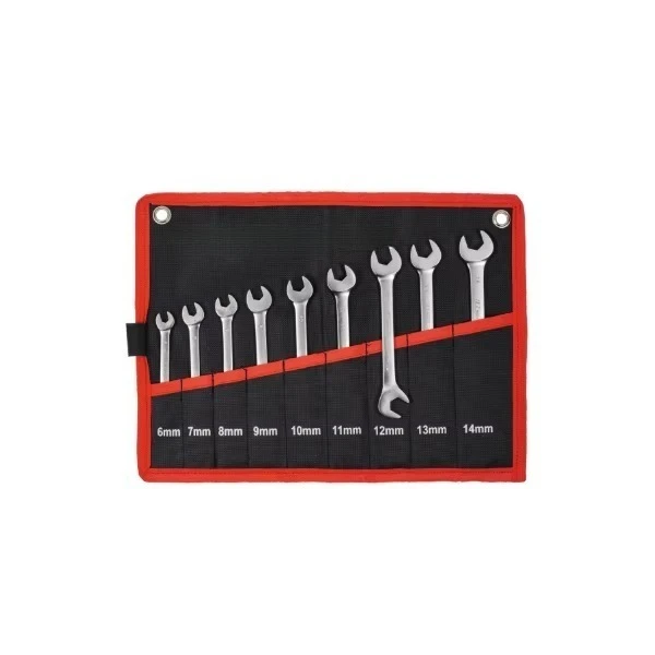 

New Original Chrome Vanadium Steel Chrome-plated Small Double Open Ended Spanner Set 612405 9