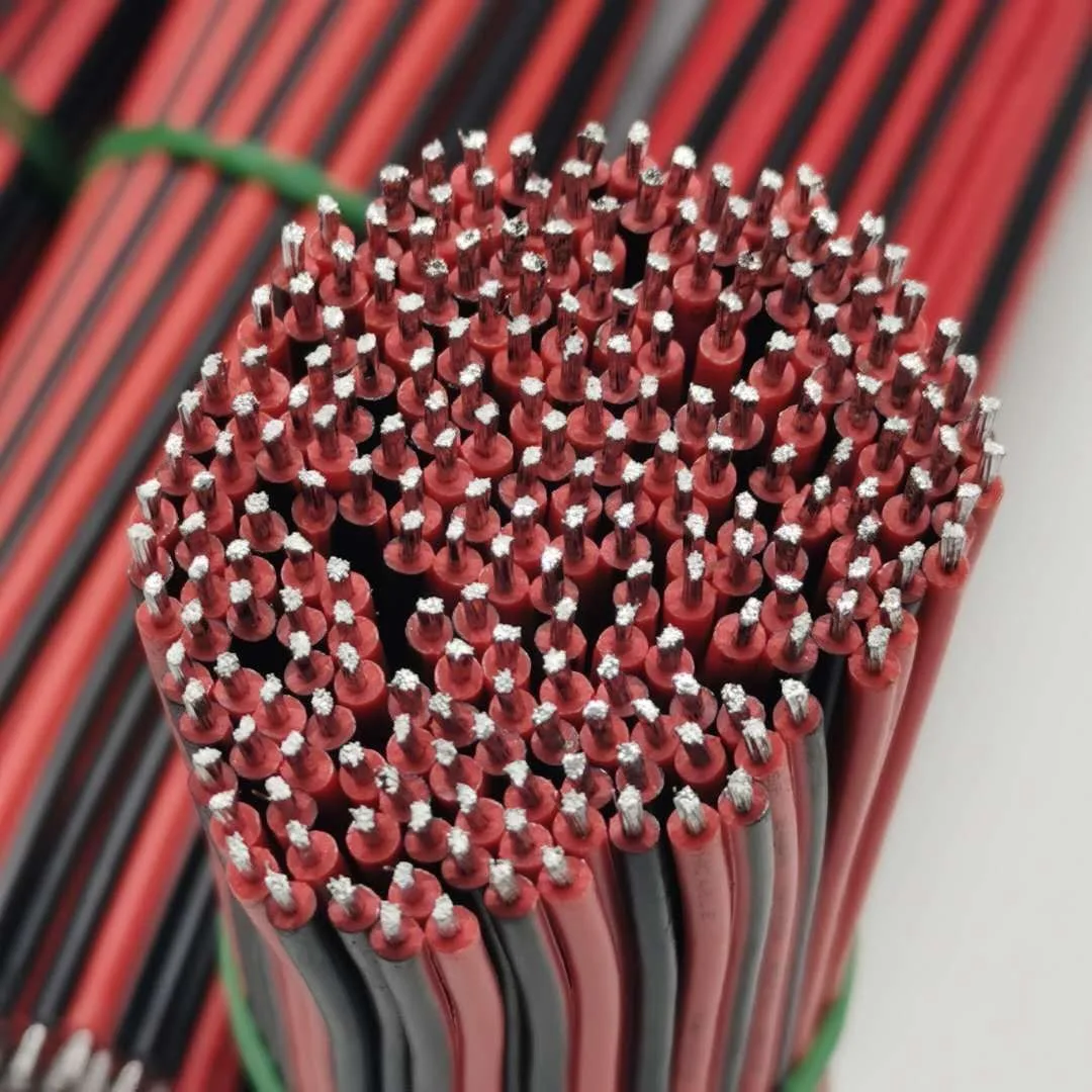10cm 길이의 24AWG 양단 주석 도금 2468 빨간색-검은색 병렬 전자 연결 와이어 100개