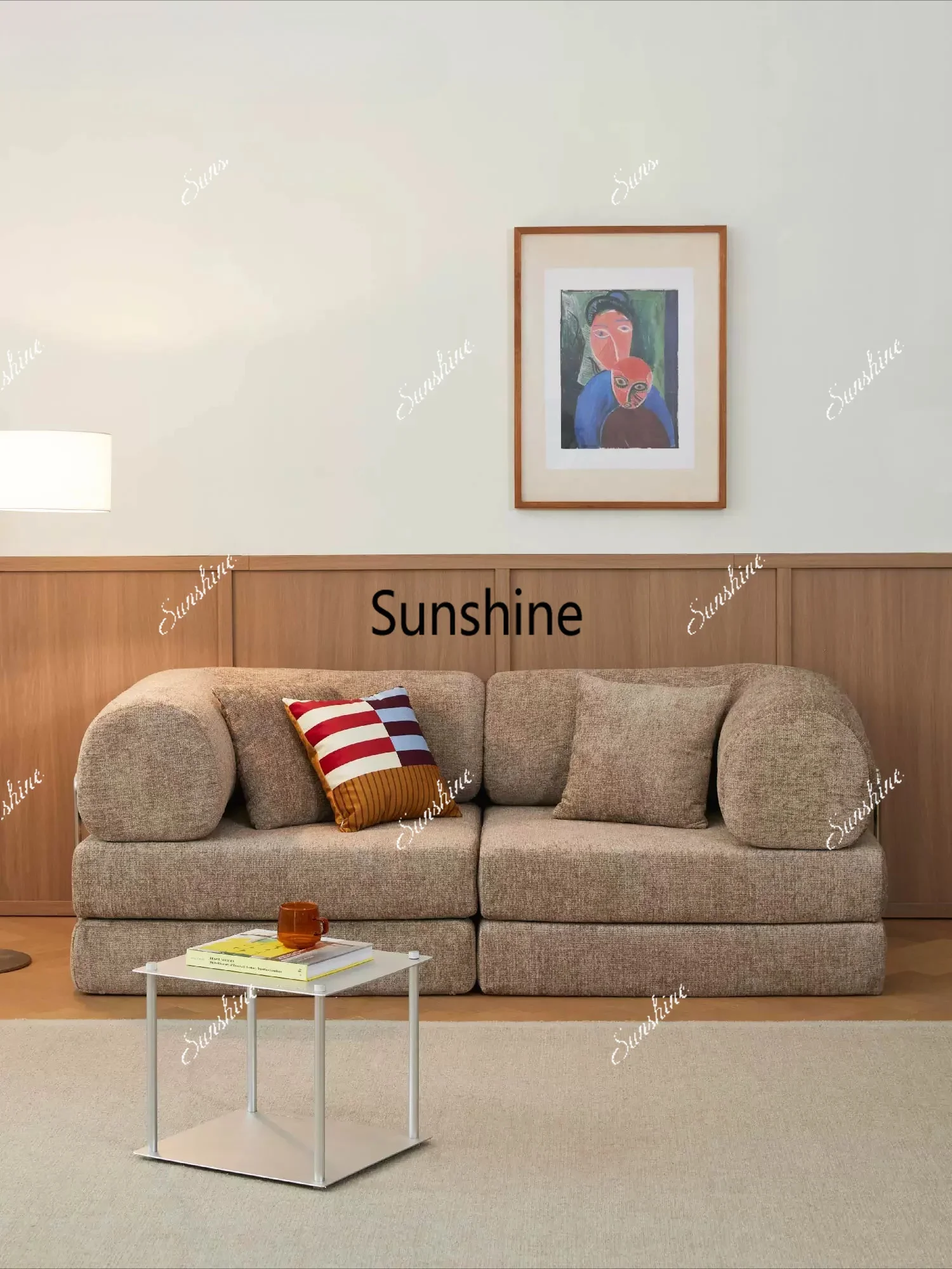 

Living room small apartment removable and washable folding dual-purpose free combination module fabric sofa bed