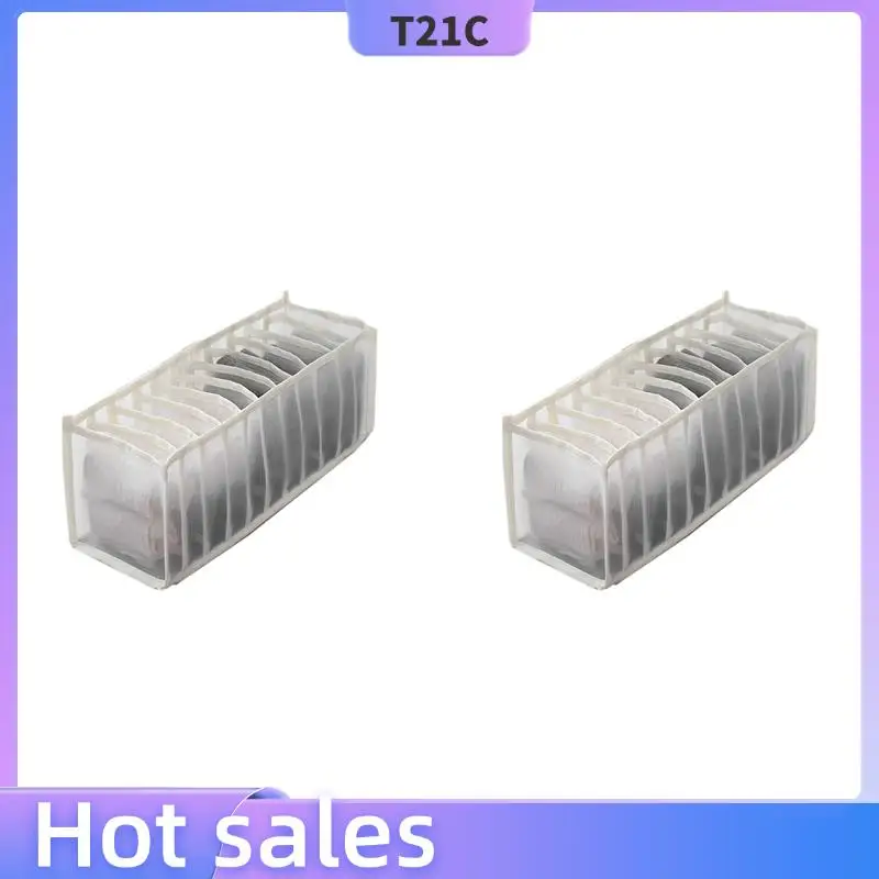 T21C 2X ropa interior sujetador calcetines organizador almacenamiento, cajón plegable lavable organizador de ropa (blanco crema-11 rejillas)