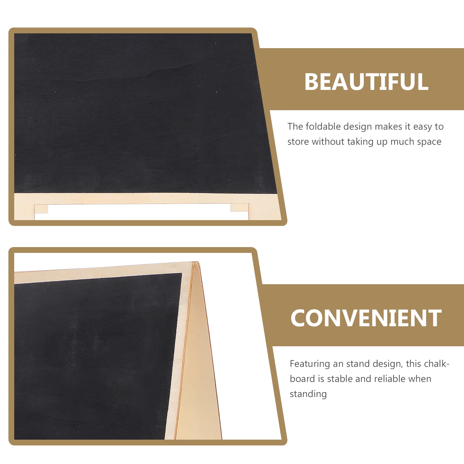 Double Sided Wooden Chalkboard Signs Foldable Tabletop Message Board for Home Bar Cafe Wedding Menu Decoration Natural Wood