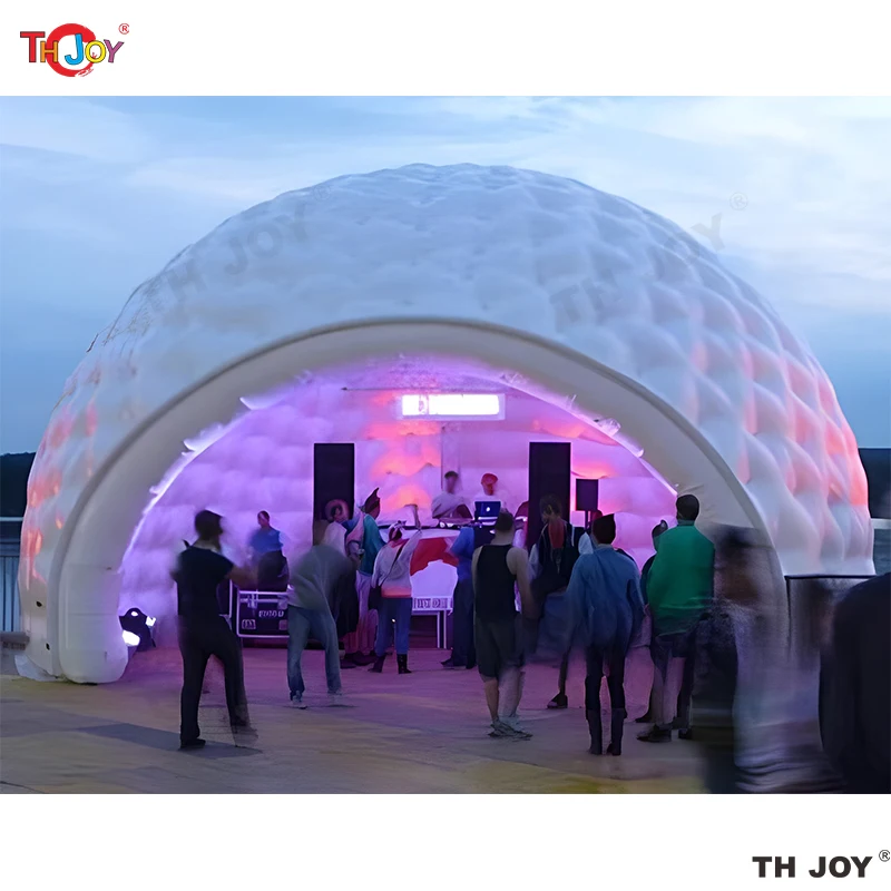 Outdoor Oxford Material Half Inflatable Golf Dome Tent With Led Lights White Inflatable Igloo Dome House Tent