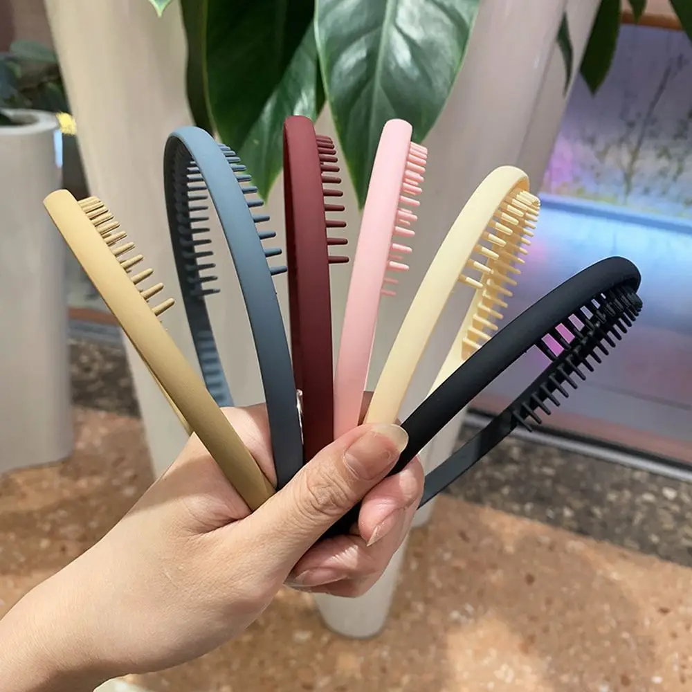 Lindo verano glaseado lavado cara Simple antideslizante mujeres aro de pelo diadema dentada banda para el cabello estilo coreano sombreros