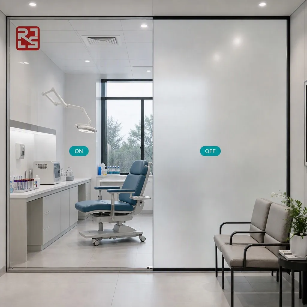 Self-Adhesive PDLC Switchable Smart Glass Film Privacy Protection High Transmittance Decorative for Hospital Windows