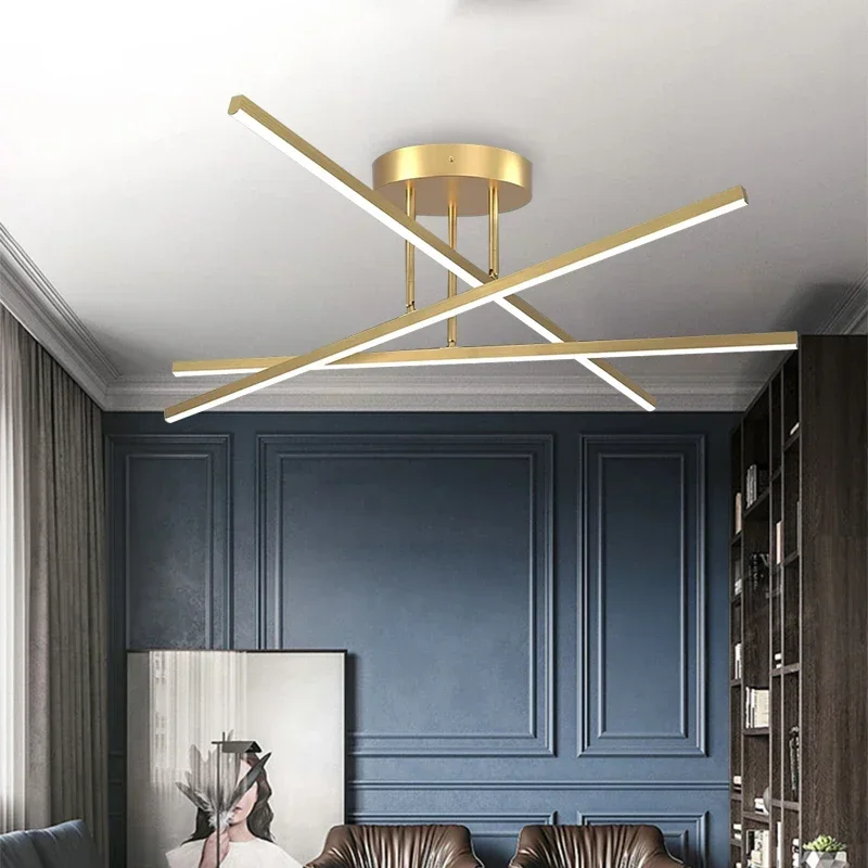 

Pendant Light Living Room Light Nordic Lighting Fixtures Modern And Simple Gold Black Aluminum Bedroom Dining Room Main Light