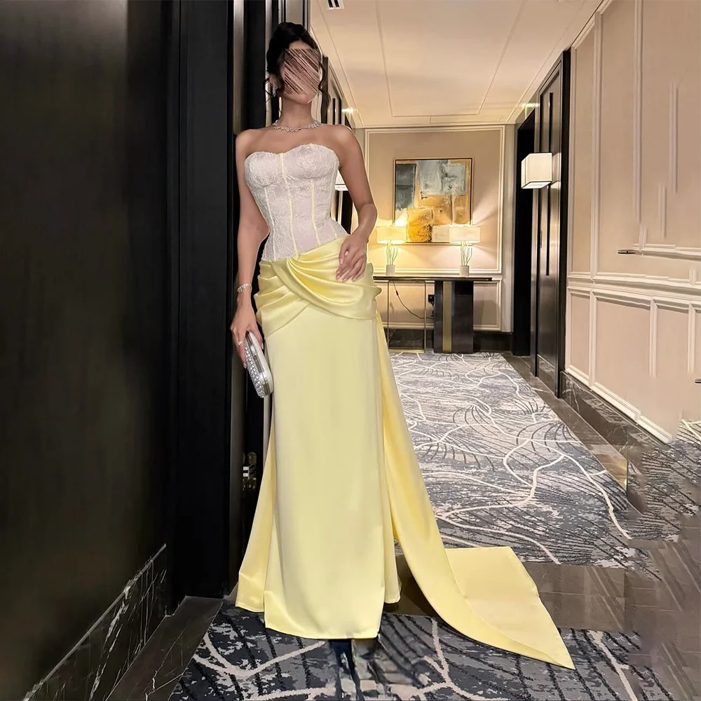 Elegant Sweetheart Neck Prom Dress Customized Sleeveless Lace Top Mermaid Backless Sweep Train Formal Party Dresses