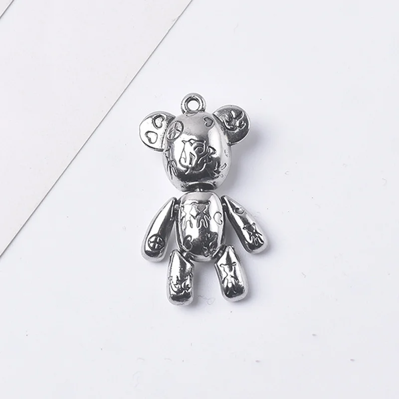 Hip Hop Neutral charms Violent Bear Single Pendant Personality DIY Necklace Bracelet pendant Sweater Chain Beads Dropshipping