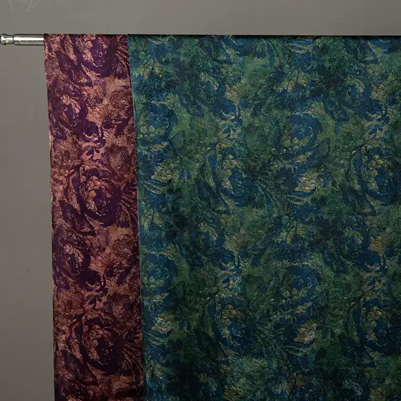 Artificial silk printed fabric, handmade, suitable for DIY sewing