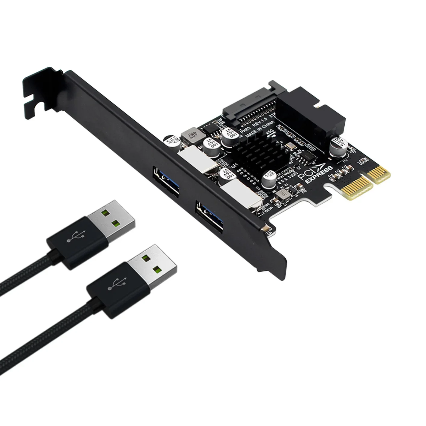 Карта расширения USB 3.0 PCI-E 5 Гбит/с, 4-портовый концентратор USB3.0, 19-контактный/20-контактный передний панель USB 3 для PCIE PCI Express X1, расширенная карта адаптера