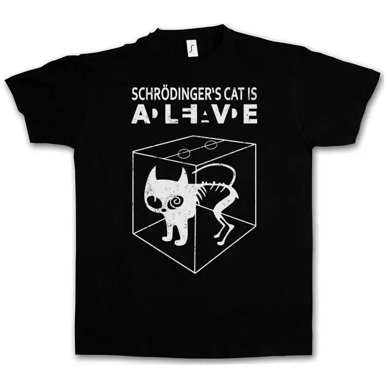 T-SHIRT SCHR ñDINGER'S CAT IS ALIVE DEAD II The Big Schroedinger TV Bang Theory