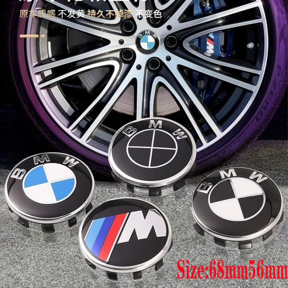 4pcs 56MM 68mm Car black/white Wheel Center Hub Cap badge Emblem For bmw E46 E39 E38 E90 E60 E36 F30 F30 E34 F10 E92 E38 E91