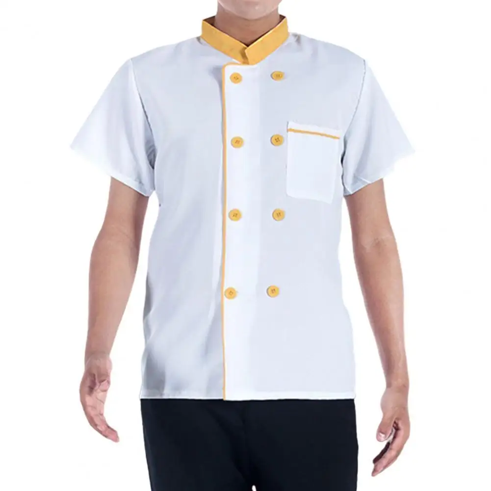 Alta qualidade unissex chefe uniforme cozinha do hotel trabalho roupas de manga curta chef restaurante uniforme camisa de cozinha masculina