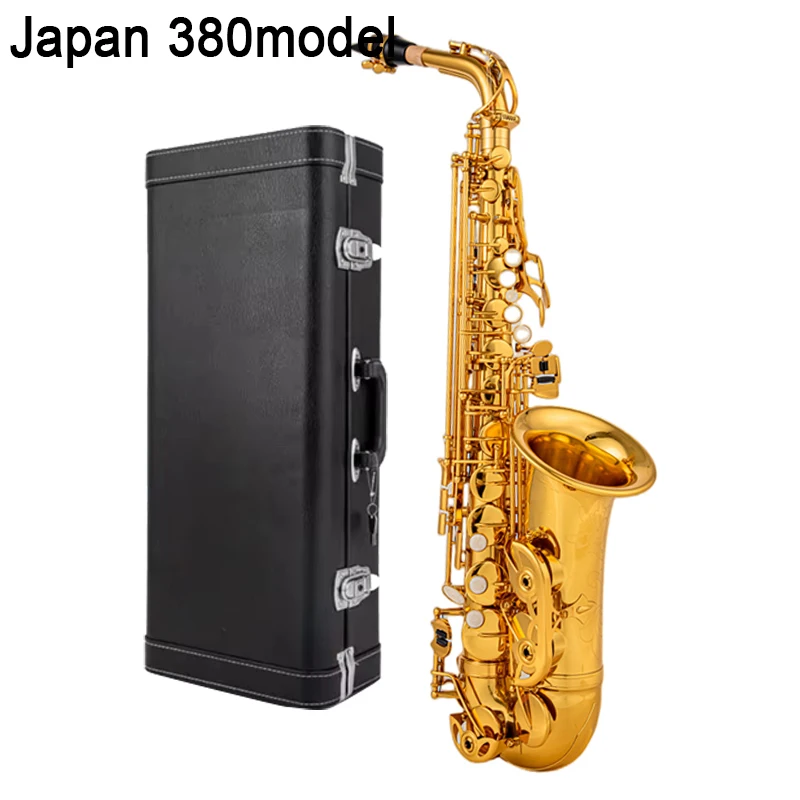 

Japan Brand 380 Alto Saxophone Gold color Professional 380 Sax Alto musical instrument Mouthpiece With Case and Accessories
