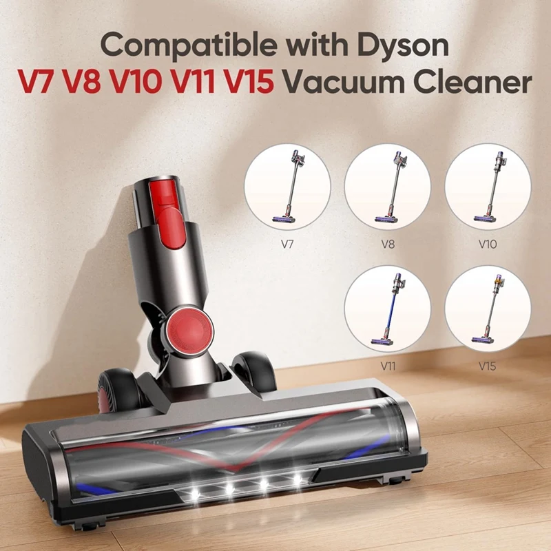 Сменная головка щетки для Dyson V7 / V8 / V10/V11/V15, запчасти со светодиодными фарами и сменными роликами
